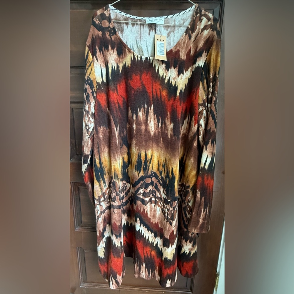 Just For You Multicolor Patterned Long Sleeve Dress